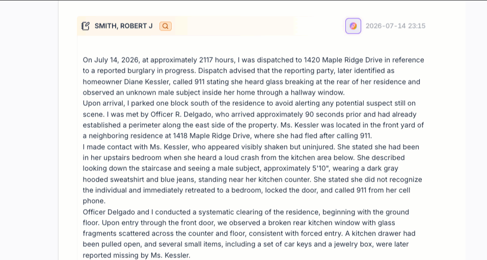 Narrative summarization in Velocity